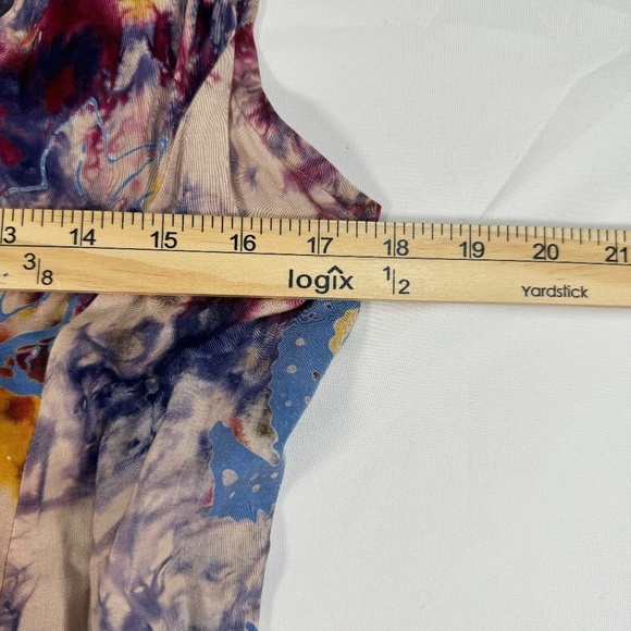 OK Mike Sleeveless Wide Leg Button Up Jumpsuit Womens One Size Multicolor - Picture 4 of 11